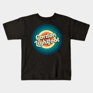 Graphic Gordon Name Retro Vintage Circle Kids T-Shirt